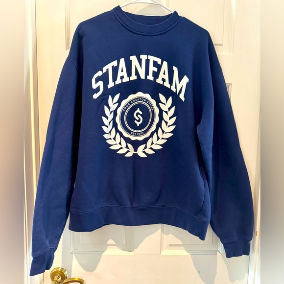 Stan Other - Like New! STANFAM Fleece Pullover Crewneck Sweatshirt- Navy Men’s Medium